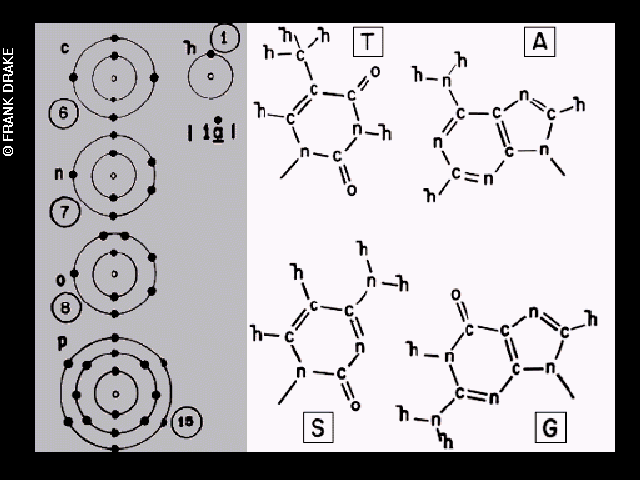 The chemical definitions image is one of the pictures electronically placed on the phonograph records which are carried onboard the Voyager 1 and 2 spacecraft. Credit: Frank Drake