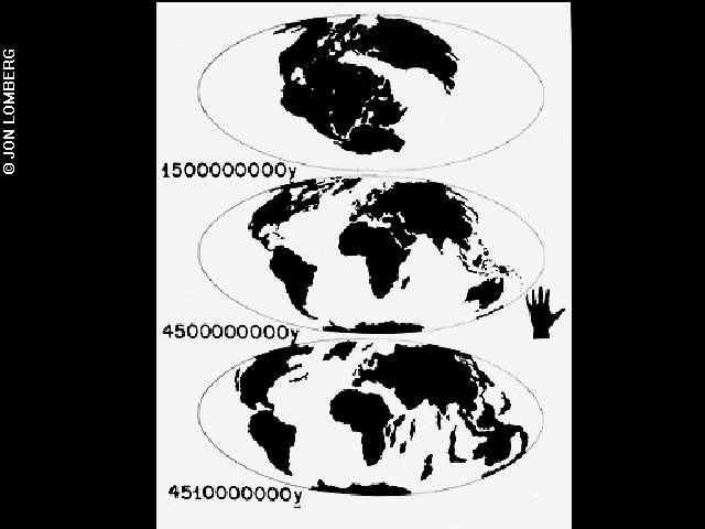 The diagram of continental drift image is one of the pictures electronically placed on the phonograph records which are carried onboard the Voyager 1 and 2 spacecraft. Credit: Jon Lomberg