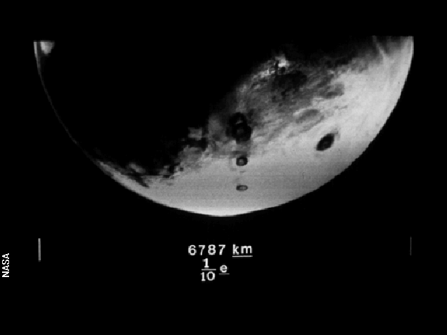 The Mars image is one of the pictures electronically placed on the phonograph records which are carried onboard the Voyager 1 and 2 spacecraft. Credit: NASA