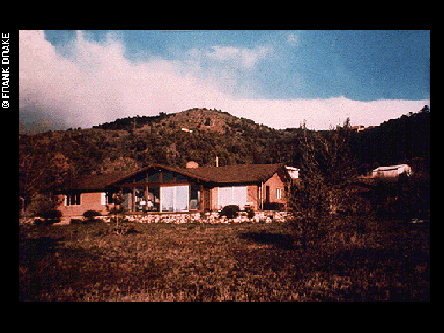 The modern house (Cloudcroft, New Mexico) image is one of the pictures electronically placed on the phonograph records which are carried onboard the Voyager 1 and 2 spacecraft. Credit: Frank Drake