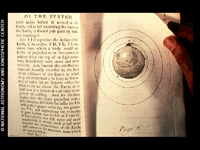 The page of book (Newton, System of the World) image is one of the pictures electronically placed on the phonograph records which are carried onboard the Voyager 1 and 2 spacecraft. Credit: National Astronomy and Ionosphere Center, Cornell University (NAIC)