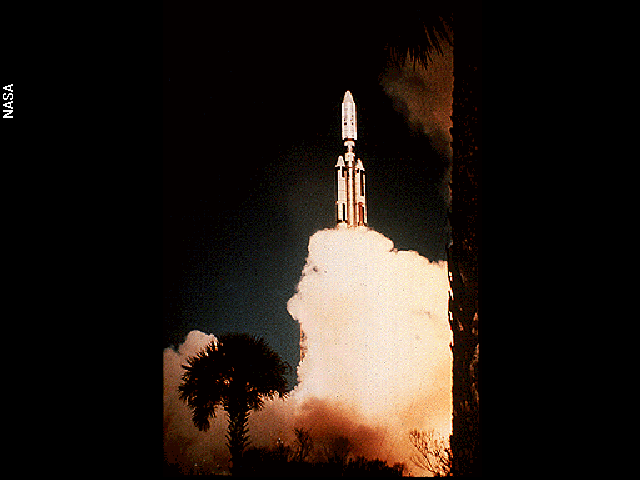 The Titan Centaur launch image is one of the pictures electronically placed on the phonograph records which are carried onboard the Voyager 1 and 2 spacecraft. Credit: NASA