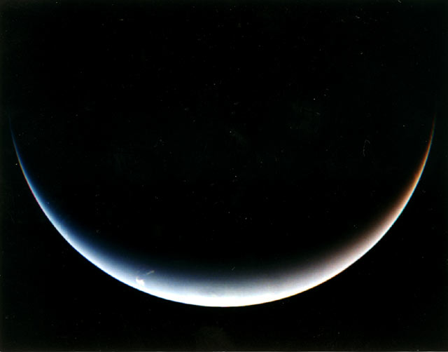 Post-encounter view of Neptune’s south pole.