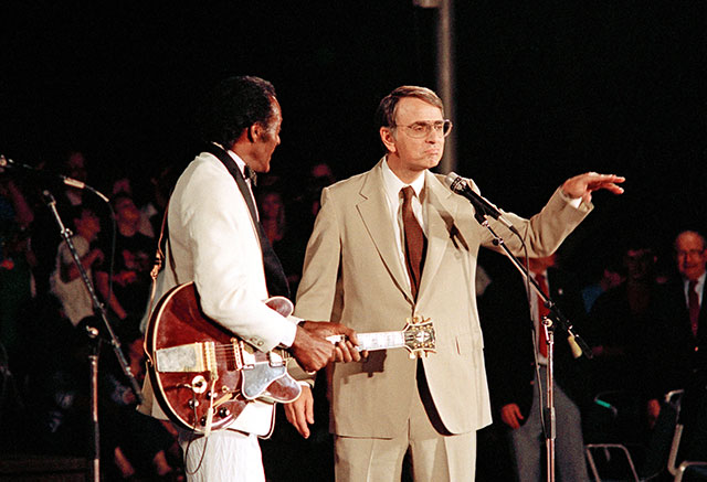 Chuck Berry (left) and Carl Sagan (right) 