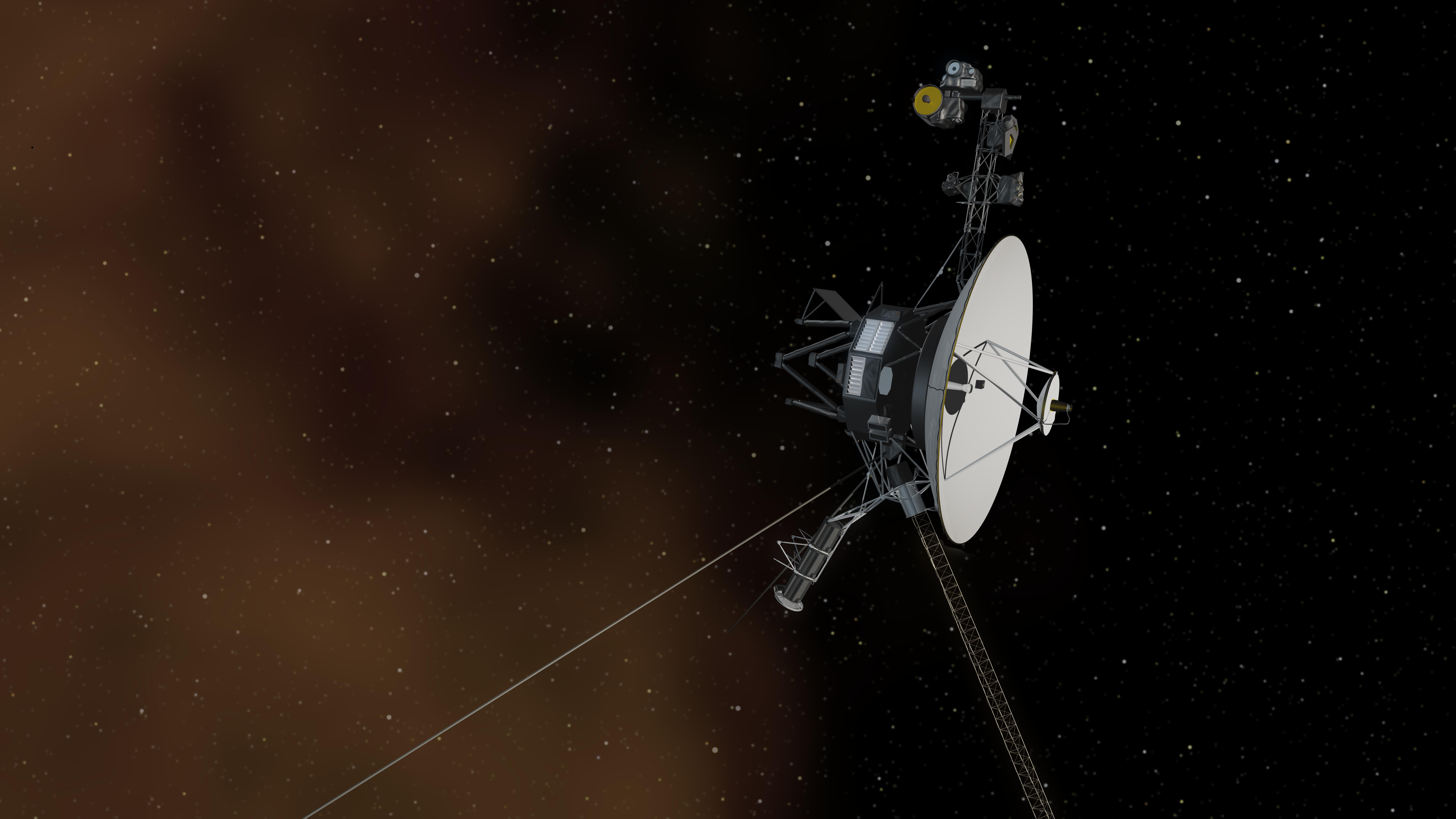 This artist's concept depicts one of NASA's Voyager spacecraft entering interstellar space