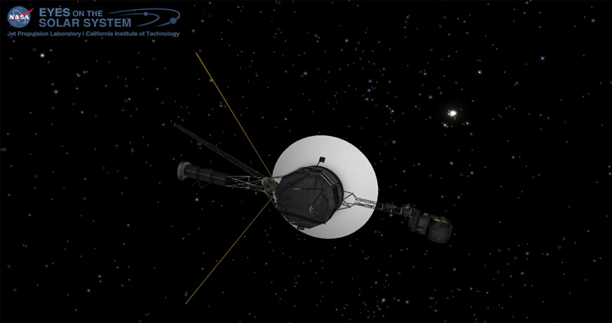 Voyager as seen on NASA Eyes on the Solar System app